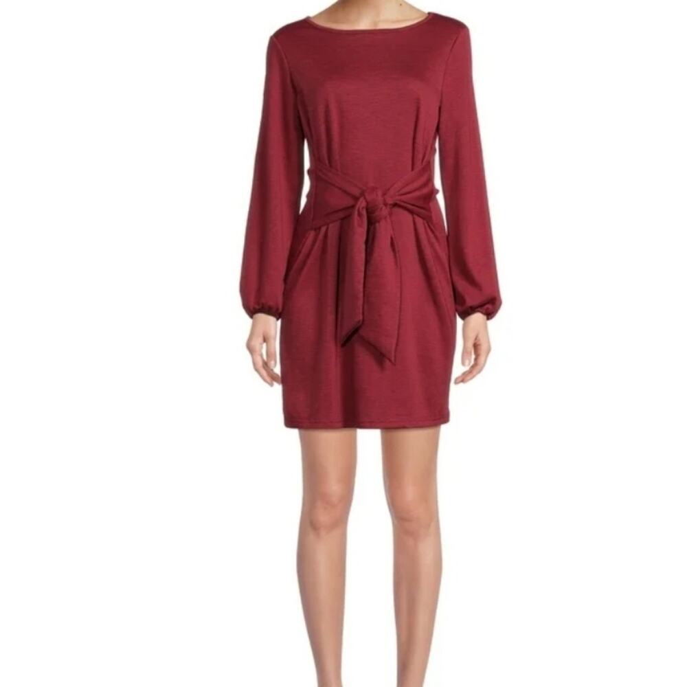 Nine Eight Classic Dress‎ Womens Size Large Maroon